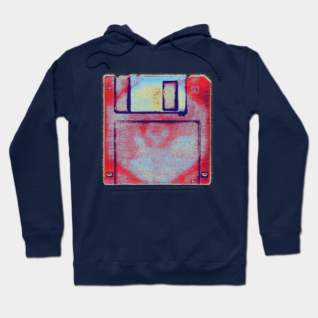 Floppy Disk, Posterized Hoodie by cartogram